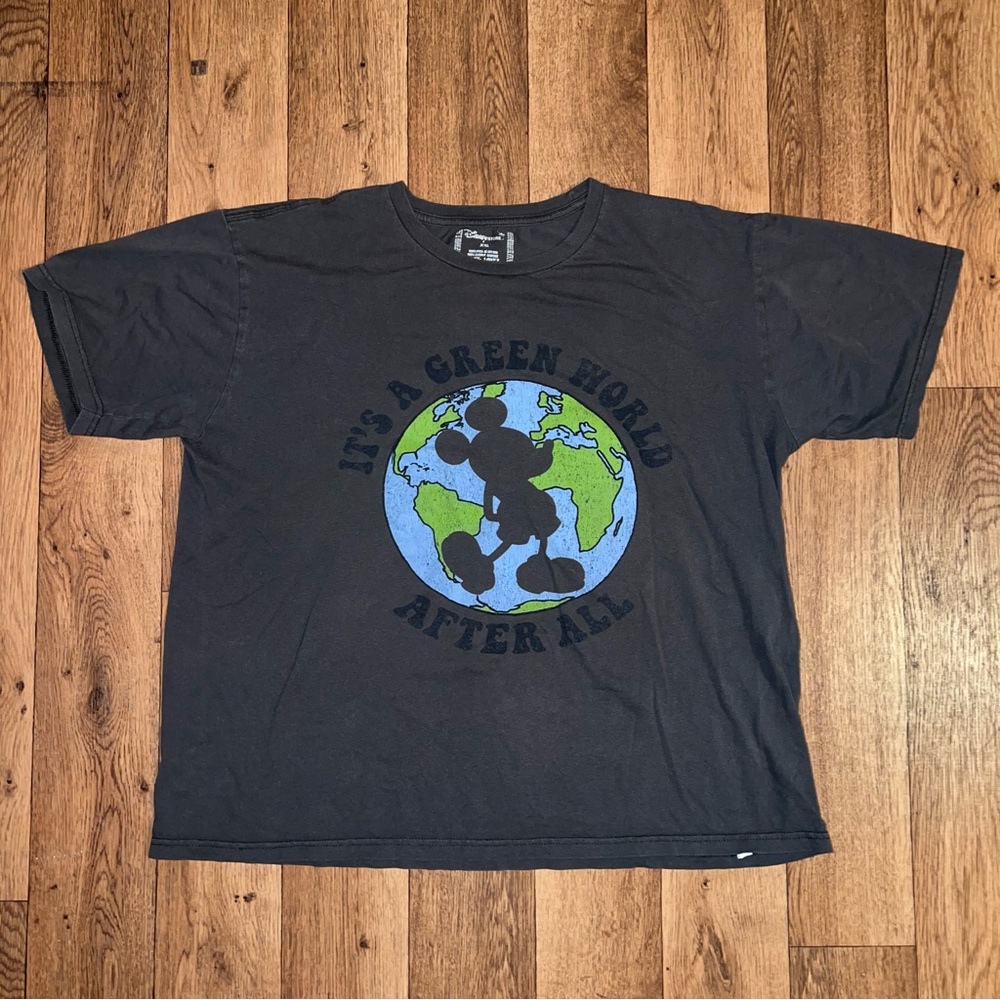 Disney Black T-Shirt with Mickey Earth Design